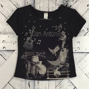 Western San Antonio Form Fit Bling Blouse NWOT